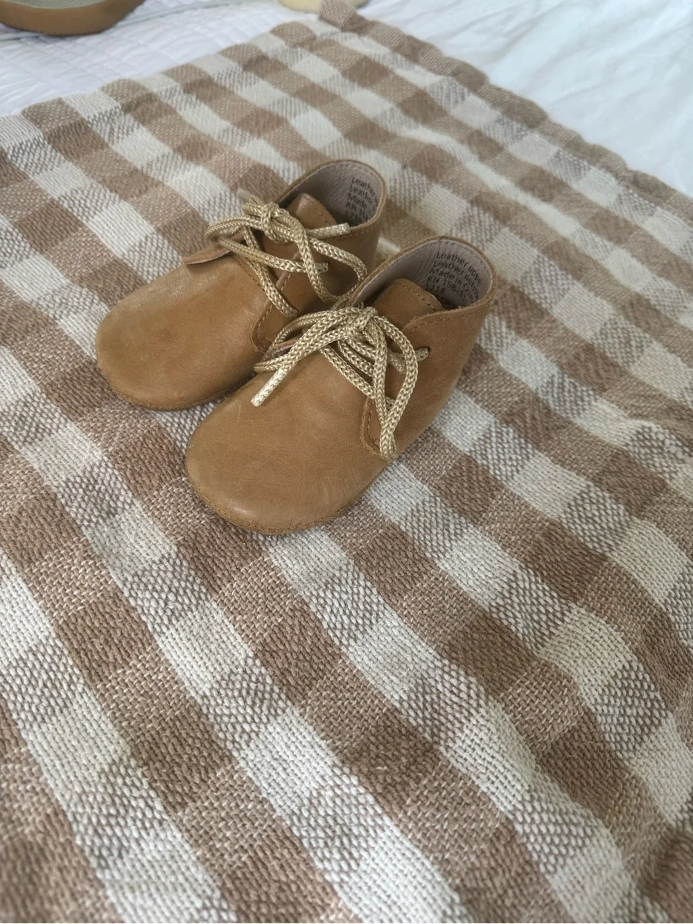 Classic Tan Leather Moccasins for Toddlers